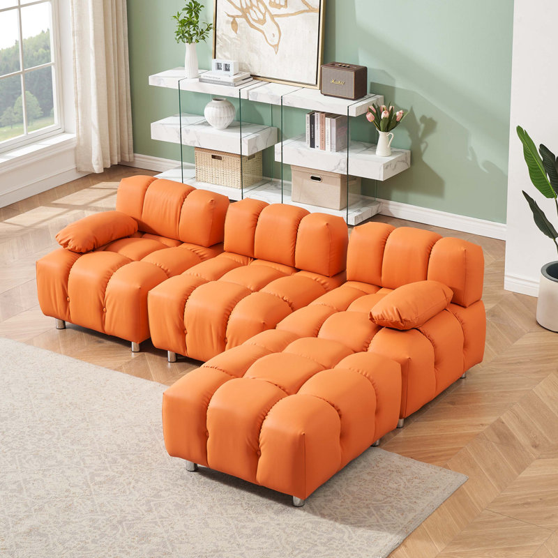 Wayfair orange couch discount